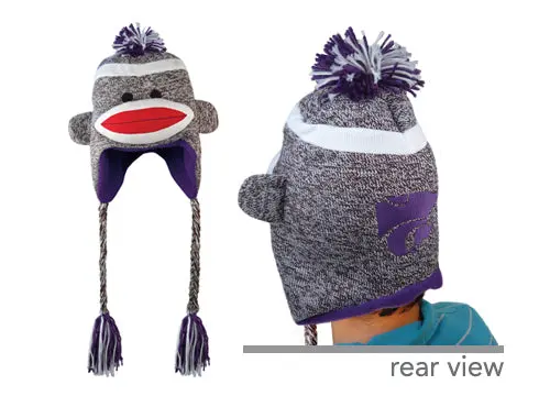 Kansas State Wildcats Sock Monkey Beanie Hat 1