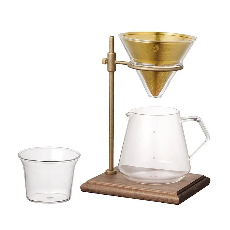 Kinto 5-Piece Coffee Brewer Stand Set – Modular Pour-Over Kit With Ceramic & Wood Elements 1