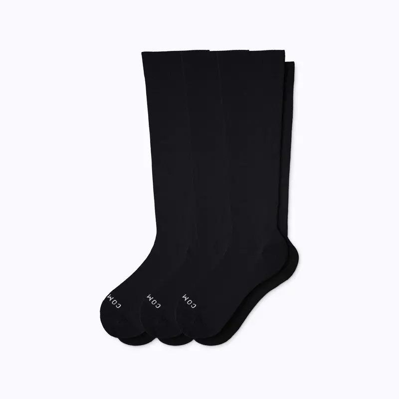 Knee-High Solid-Color Compression Socks – 3-Pack Versatile Assortment 1