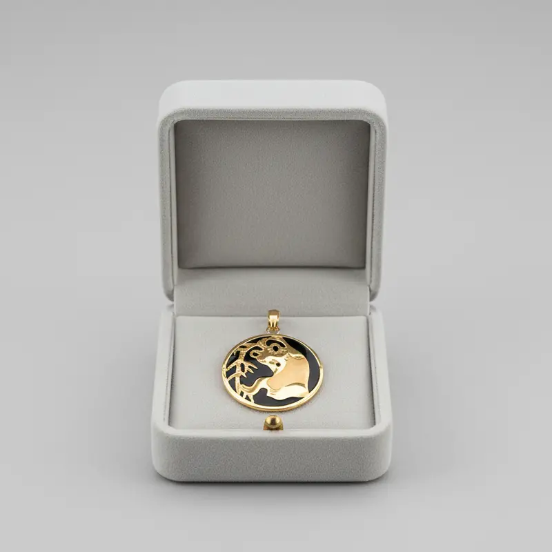 Koala Pendant In 14K Yellow Gold With Onyx Accent 1