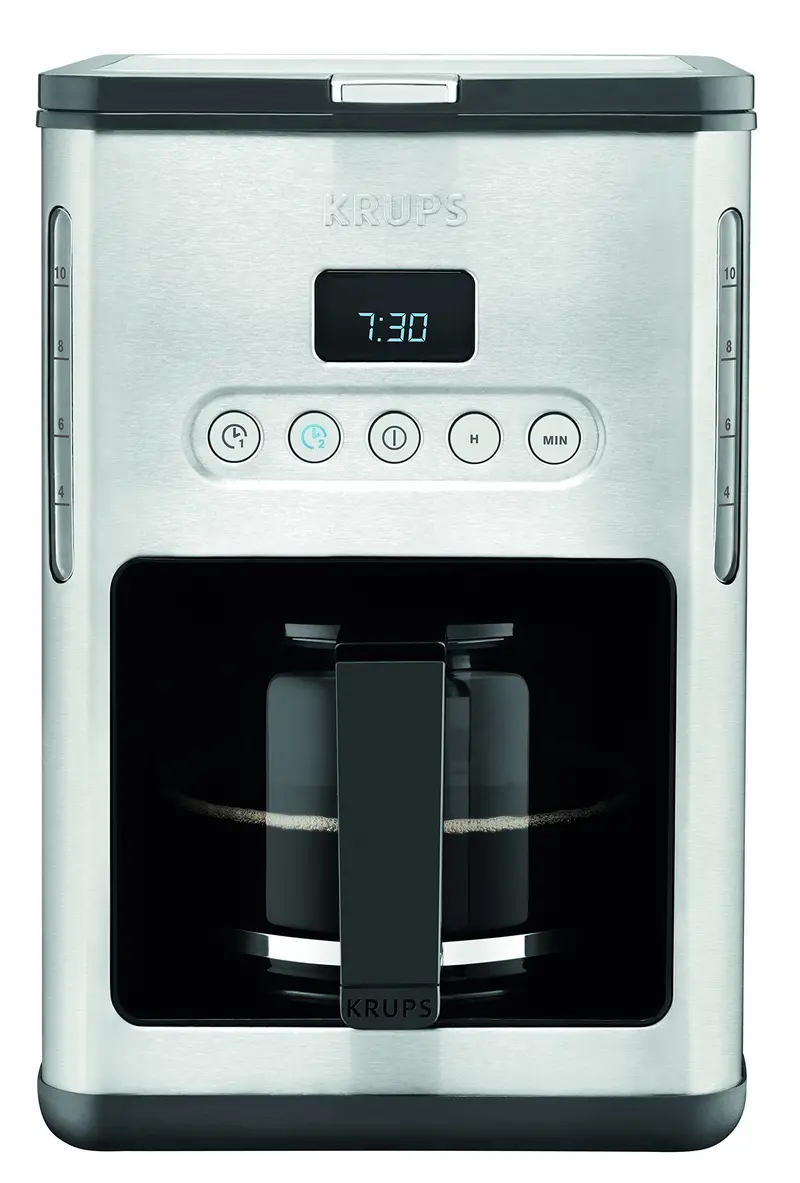 Krups Km442D 10-Cup Programmable Coffee Maker – Silver Stainless Steel Finish 1
