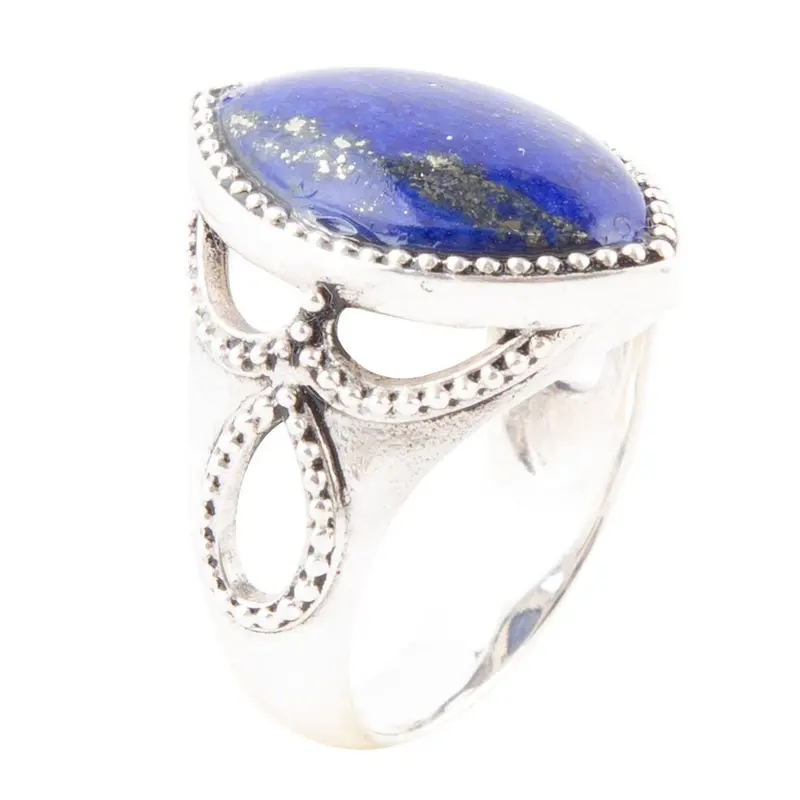 Lapis Lazuli Marquise Ring In Sterling Silver 1