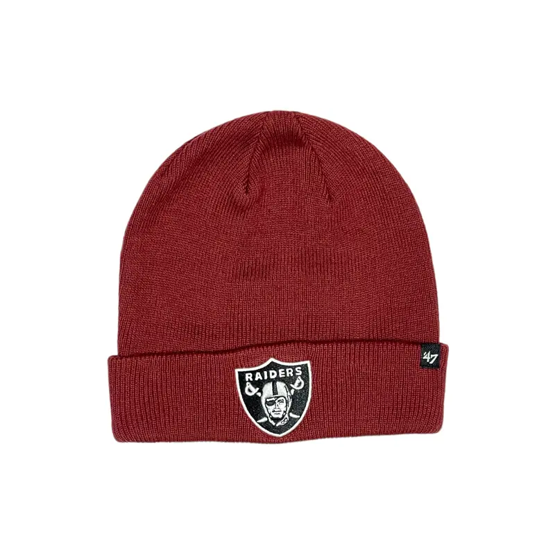 Las Vegas Raiders Knit Beanie – 47 Brand Raised Cuff In Cardinal Red 1