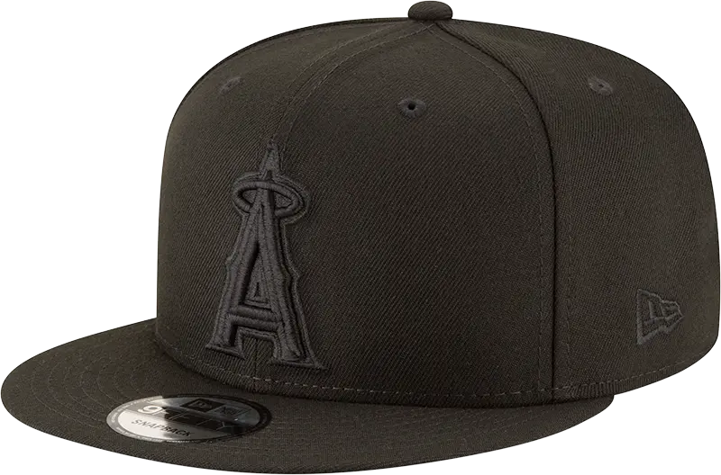 Los Angeles Angels Monochrome Black 9Fifty Snapback Hat – New Era 1