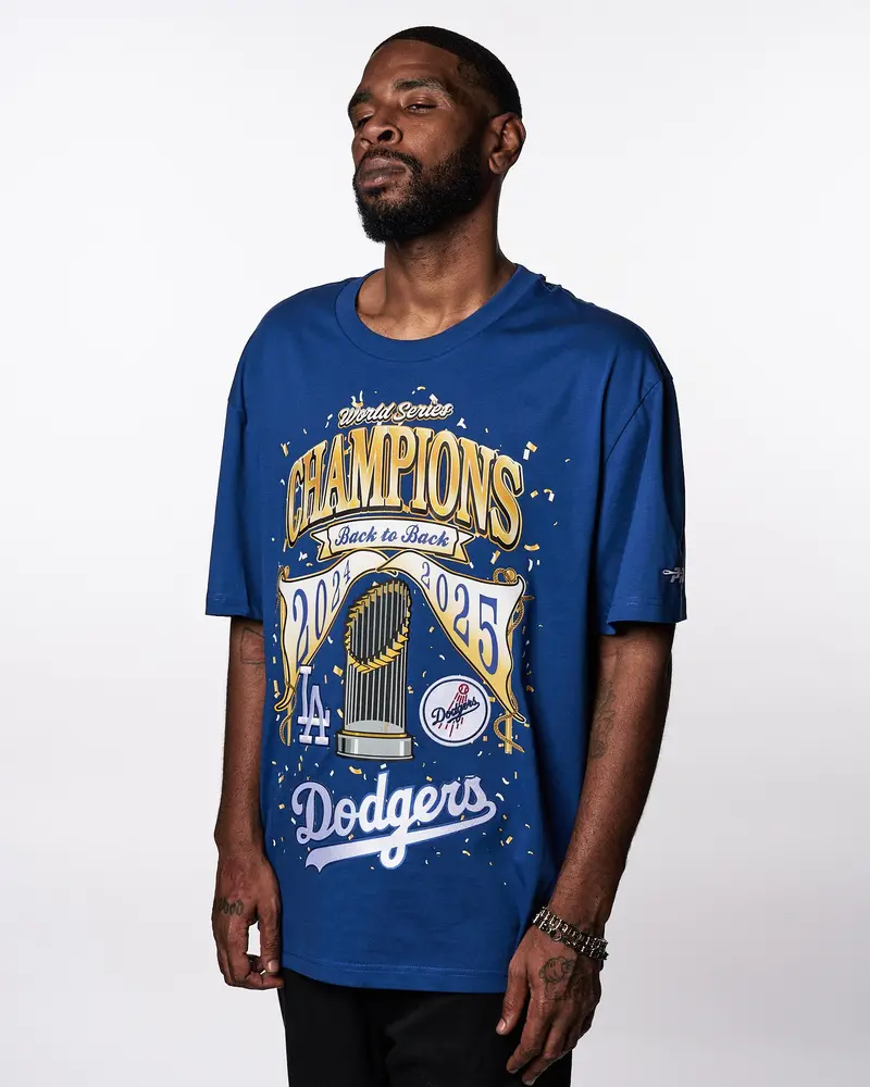 Los Angeles Dodgers 2025 Back-To-Back Champions Blue Classic T-Shirt 1