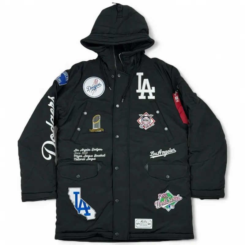 Los Angeles Dodgers Alpha Industries N-3B Parka Jacket By New Era – Black 1