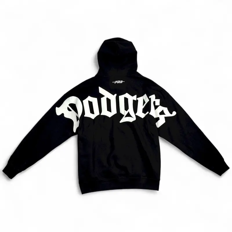 Los Angeles Dodgers Dodgerland Hoodie – Wingspan Drop-Shoulder Fleece In Black 1