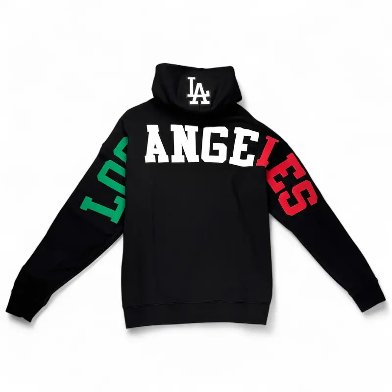 Los Angeles Dodgers Mexico Wingspan Drop Shoulder Fleece Hooded Sweatshirt – Black 1