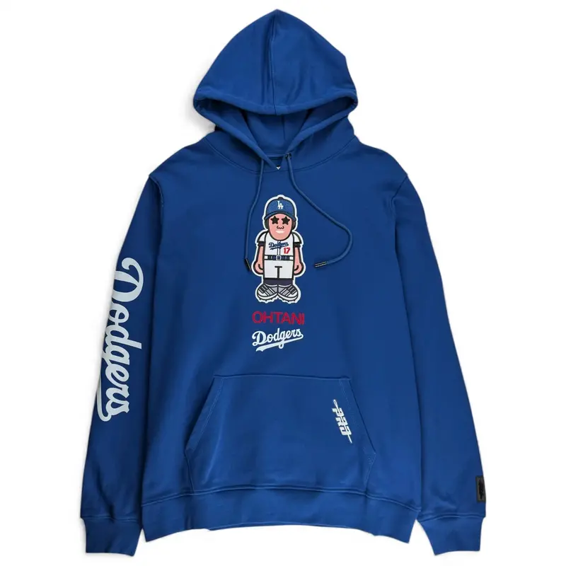 Los Angeles Dodgers Shohei Ohtani Brick-Design Royal Pullover Hoodie 1