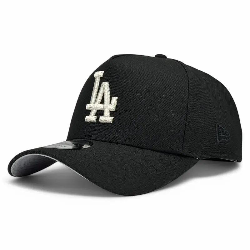 Los Angeles Dodgers Silver-On-Black 9Forty A-Frame Snapback Hat By New Era 1