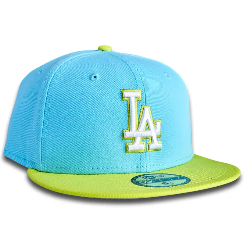 Los Angeles Dodgers Two-Tone 59Fifty Fitted Cap – Sky Blue & Lime Green 1