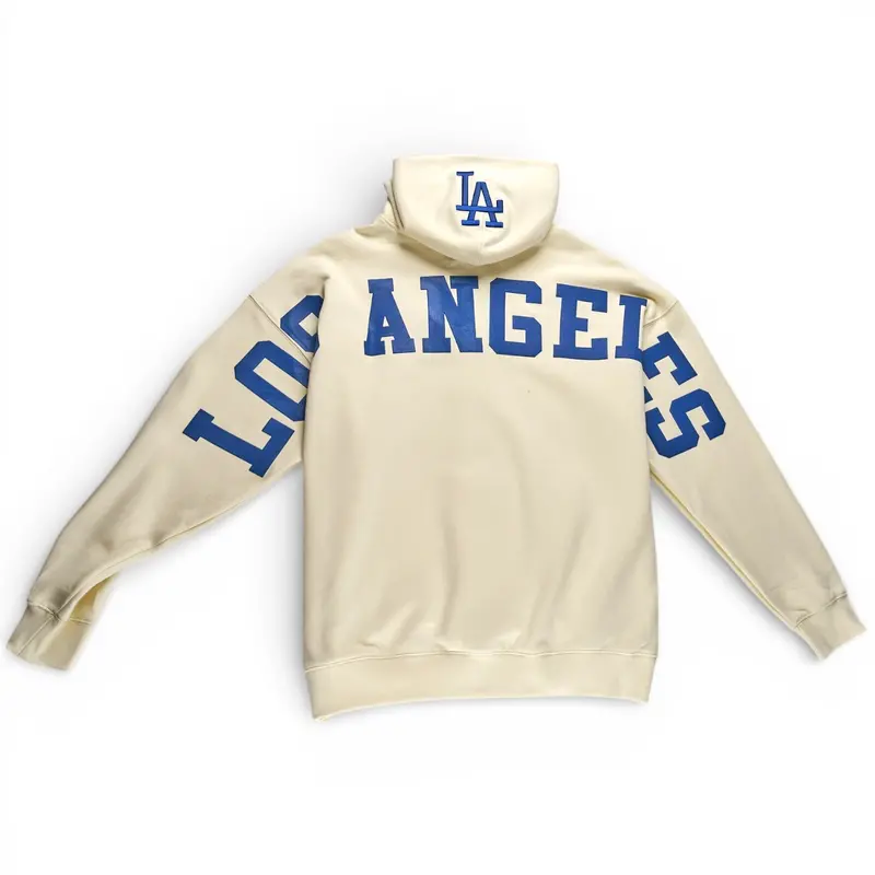 Los Angeles Dodgers Wingspan Drop Shoulder Fleece Hoodie – Eggshell 1