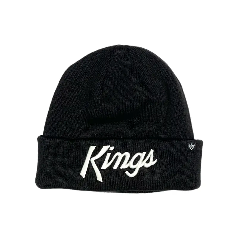 Los Angeles Kings Script Beanie – 47 Brand Raised Cuff In Black 1