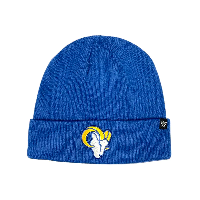 Los Angeles Rams Knit Beanie – 47 Brand Raised Cuff In Royal Blue 1