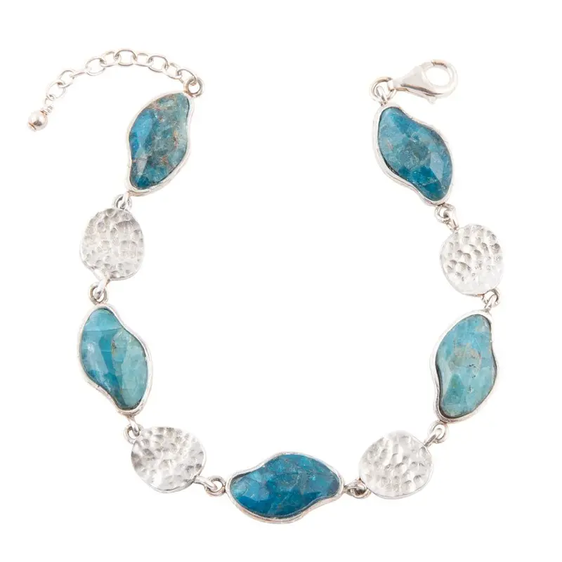 Luna Blue Apatite Linear Bracelet In Sterling Silver 1