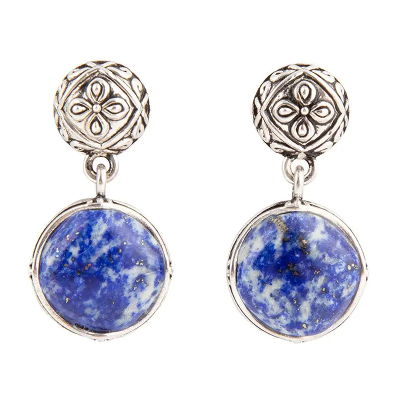 Madrid Lapis Lazuli Drop Earrings In Sterling Silver 1
