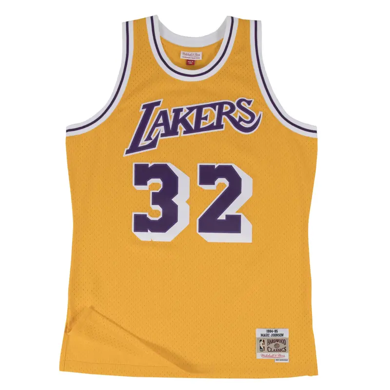 Magic Johnson 1984–85 Nba Finals Lakers Gold Swingman Jersey – Mitchell & Ness 1