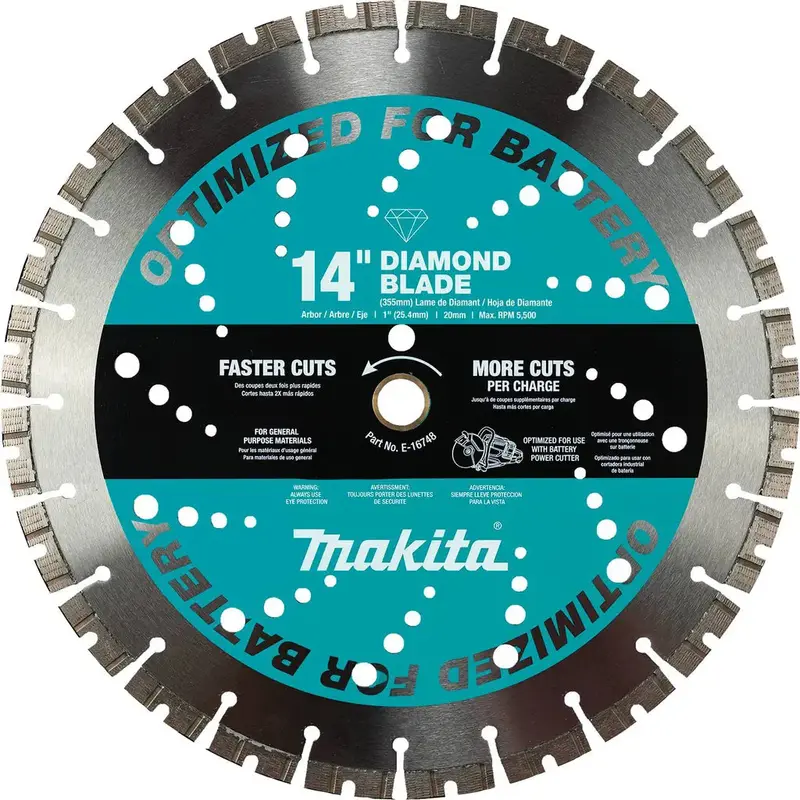 Makita 14" Segmented Thin-Kerf Diamond Cutting Blade For Masonry And Concrete 1
