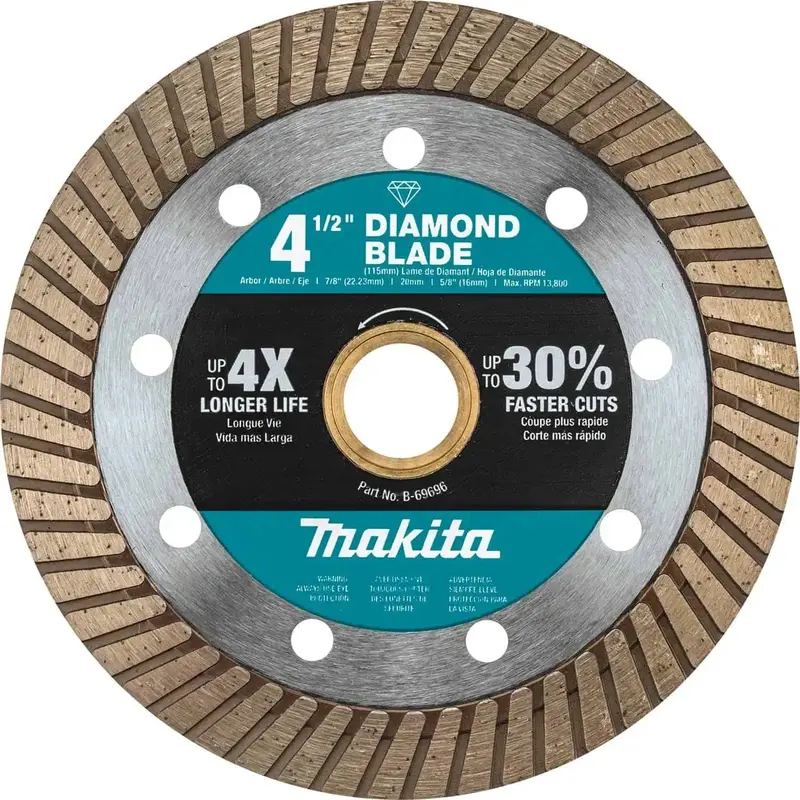 Makita 4-1/2 In Turbo Rim Diamond Cutting Blade 1