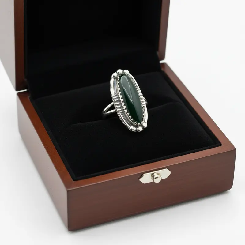 Marquise-Cut Black Onyx Ring In Sterling Silver 1
