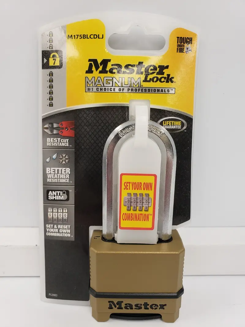 Master Lock M175Blcdlj 1-9/16-Inch Brass-Shackle Combination Padlock With Key Control 1