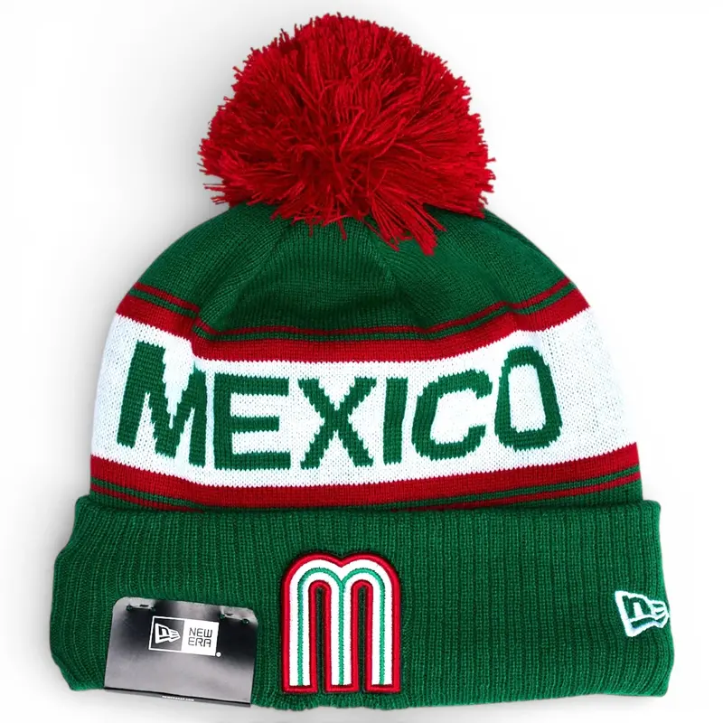 Mexico 2026 Wbc Pom Knit Beanie By New Era 1