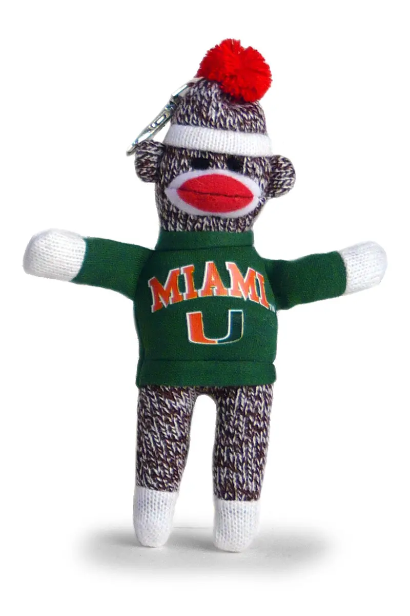 Miami University (Ohio) Sock Monkey Keychain – 4" Red-And-White Campus Collectible 1