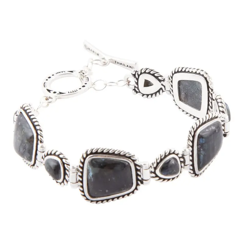 Midnight Labradorite Toggle Bracelet In Sterling Silver 1