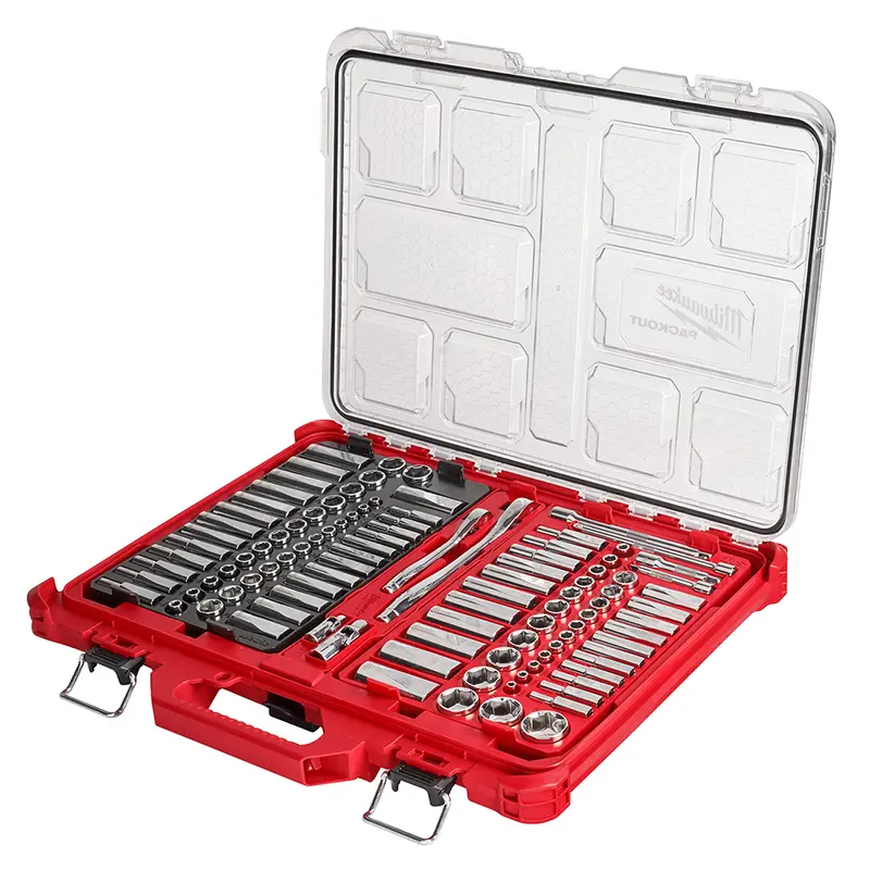 Milwaukee 1/4-Inch To 3/8-Inch 106-Piece Ratchet And Socket Set With Packout Case 1