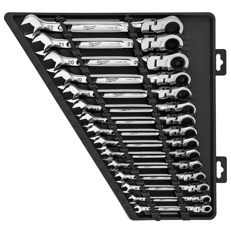 Milwaukee 15-Piece Flex-Head Ratcheting Metric Combination Wrench Set 1
