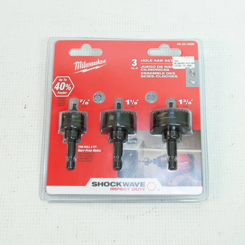 Milwaukee 3-Piece Hole Saw Set (Model 52-76-4805) 1