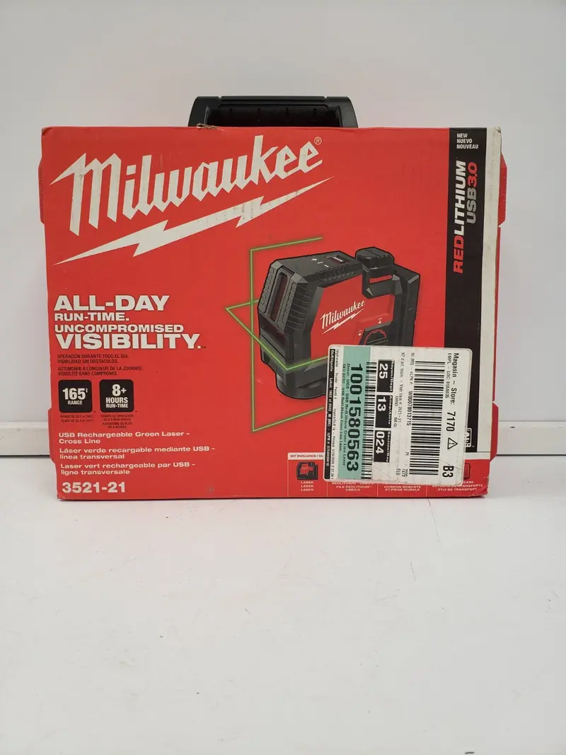Milwaukee 3521-20 Redlithium Cross-Line Laser Level – Self-Leveling Precision Tool 1