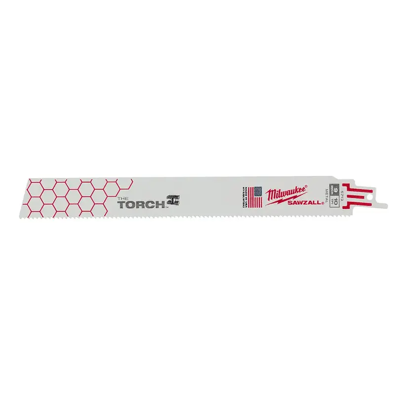 Milwaukee 9" 10-Tpi Torch Sawzallâ€Šâ® Blade For Aggressive Wood & Nail-Embedded Material (Single) 1