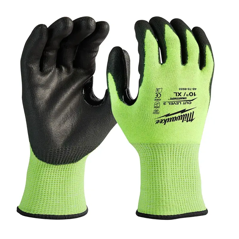 Milwaukee High-Visibility Cut-Resistant Work Gloves – Level 3, Polyurethane-Coated, Size Xl (12-Pack) 1