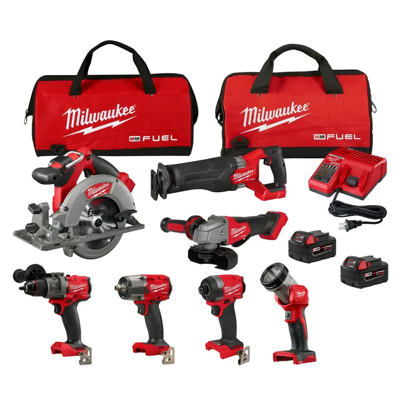Milwaukee M18 Fuel 7-Piece Professional Power Tool Combo Kit 1