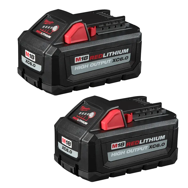 Milwaukee M18 Redlithium High Output Xc 6.0Ah Battery Pack (2-Pack) 1