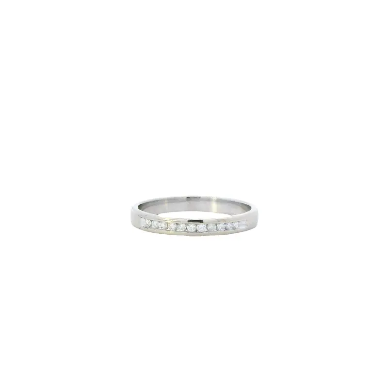 Minimalist 10K White Gold Diamond Accent Ring – 0.07 Carat 1
