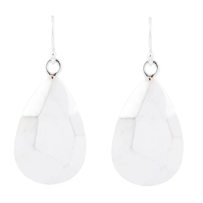 Minimalist Faceted Drop Earrings In Polished Sterling Silver 1