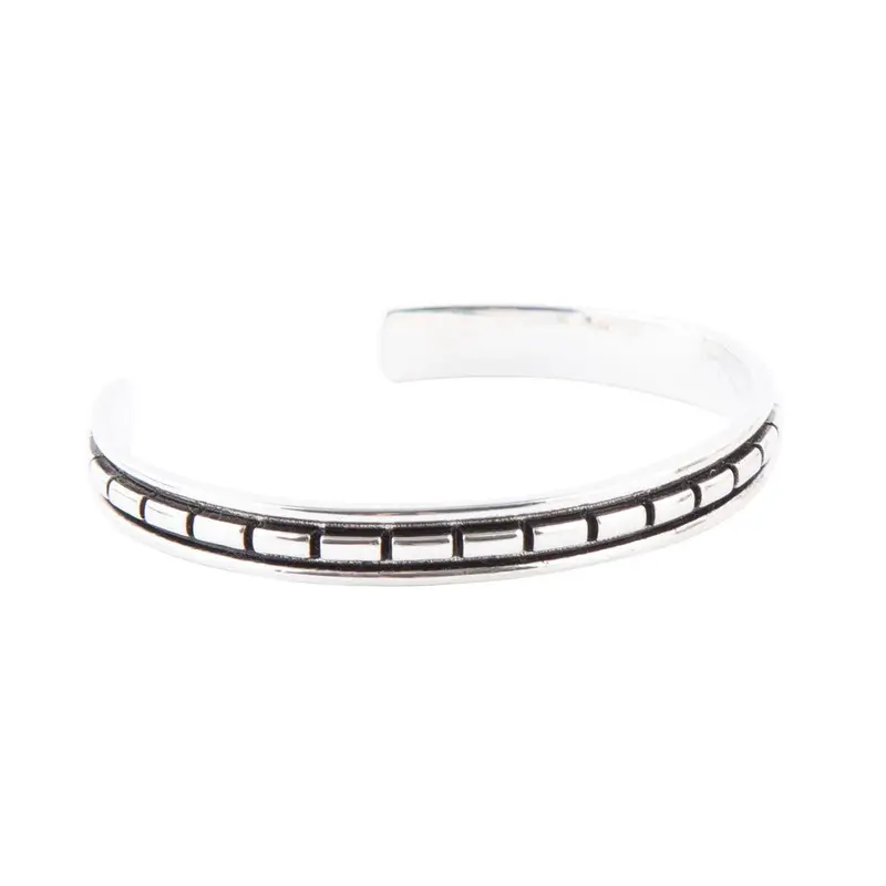 Minimalist Geometric Cuff Bracelet Crafted From Solid Sterling Silver 1