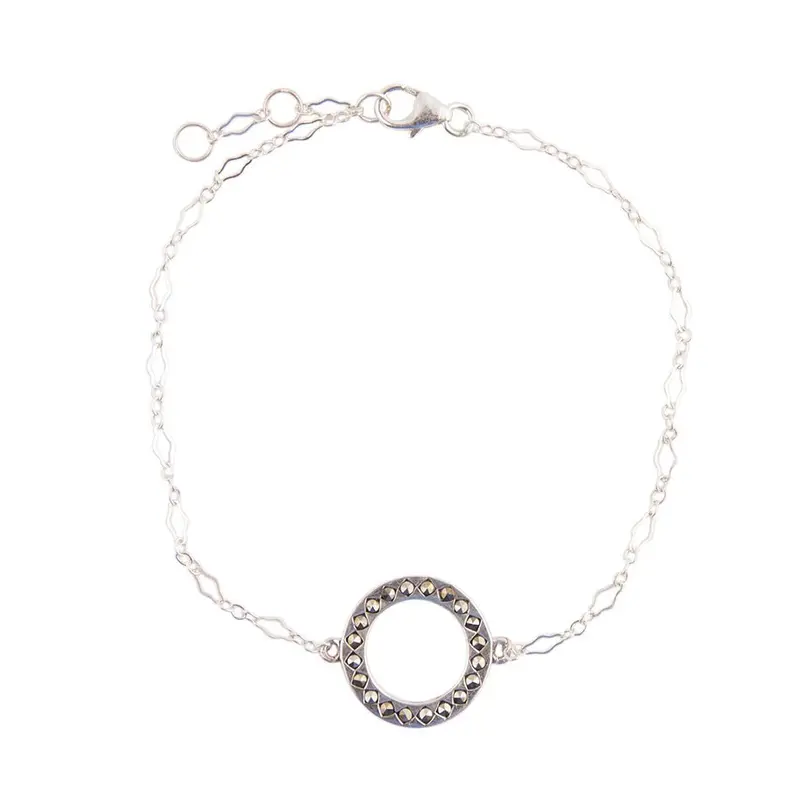 Minimalist Sterling Silver Bracelet With Delicate Stone Accents 1