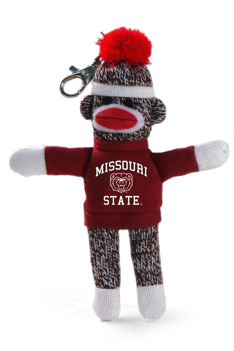 Missouri State University Sock Monkey Keychain – 4-Inch Ozarks Spirit Item 1