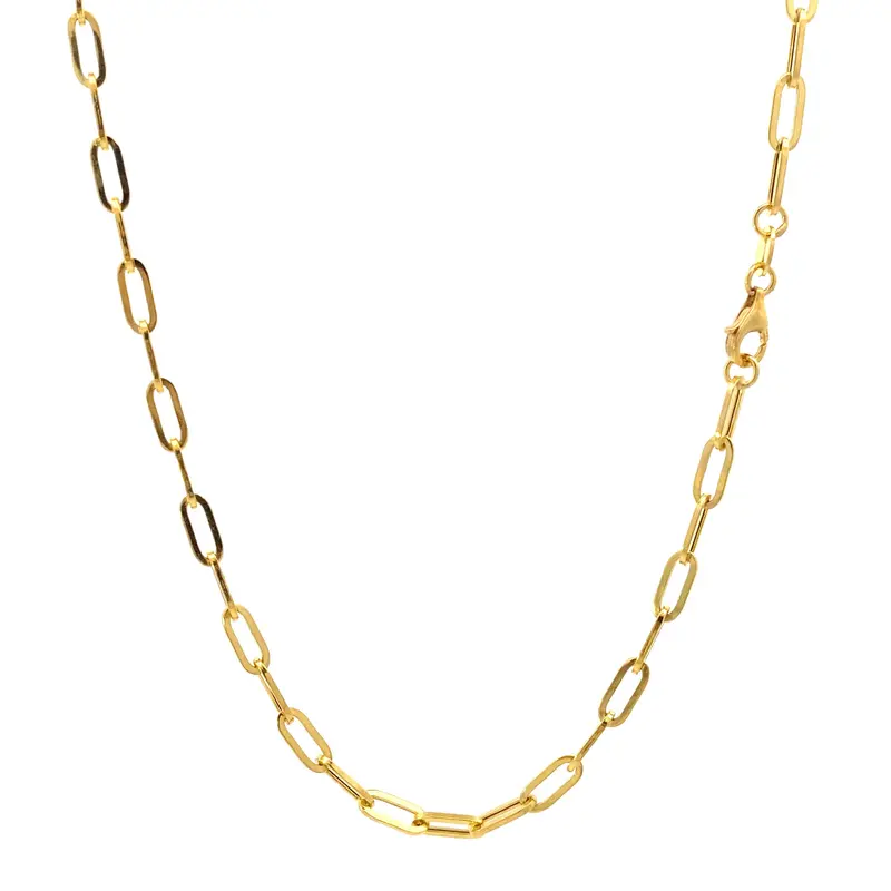 Modern 14K Yellow Gold Paperclip Chain Necklace 1