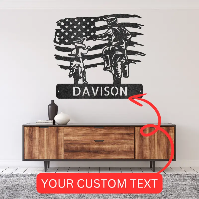 Motocross Family Metal Sign – Custom Father-Son Wall Art For Enthusiasts 1