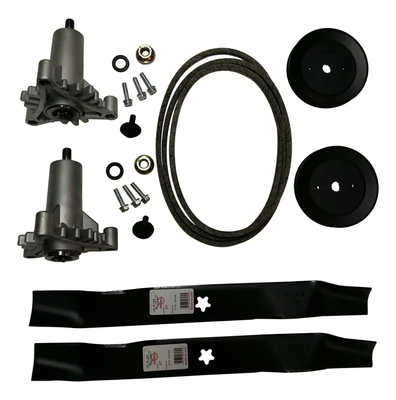 Mr. Mower Deck Rebuild Kit For Craftsman, Poulan & Husqvarna — Includes Spindles, Blades, Pulleys & Belt 1