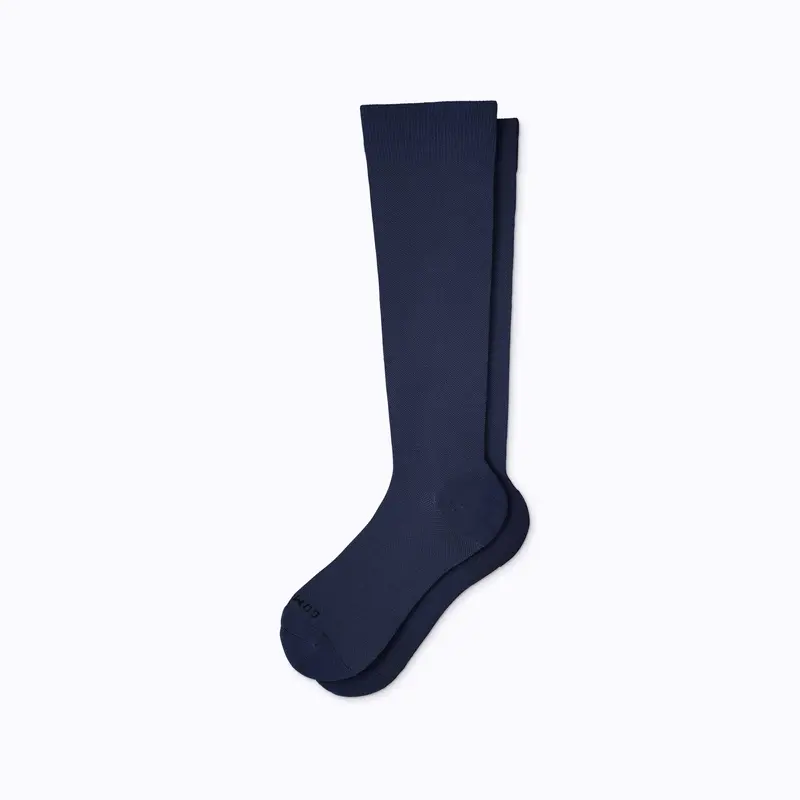 Navy Knee-High Compression Socks – Solid Shade Performance Hosiery 1