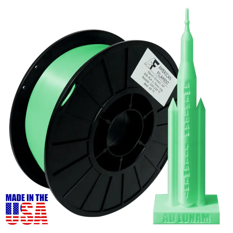 Neon Green Silk Pla Filament – 1.75 Mm, 1 Kg Spool, Eye-Catching Gloss And Smooth Extrusion Behavior 1