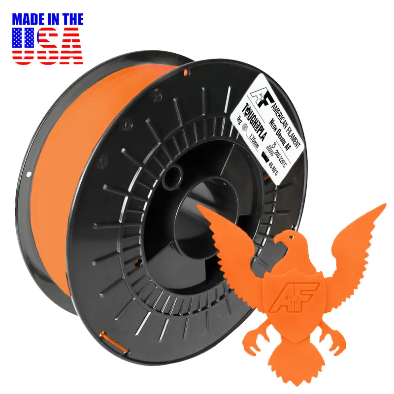 Neon Orange Tough Pro Pla+ Filament – Usa-Made, Enhanced Durability 1