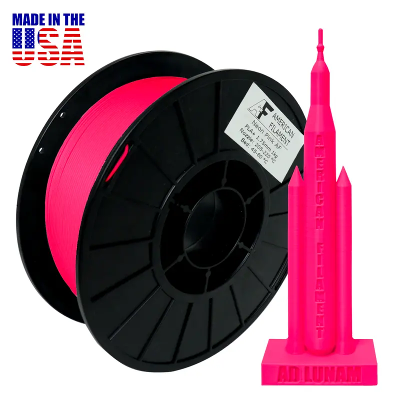 Neon Pink Af Pla+ Filament – 1.75 Mm, Usa-Made, Vibrant Hue With Consistent Extrusion Performance 1