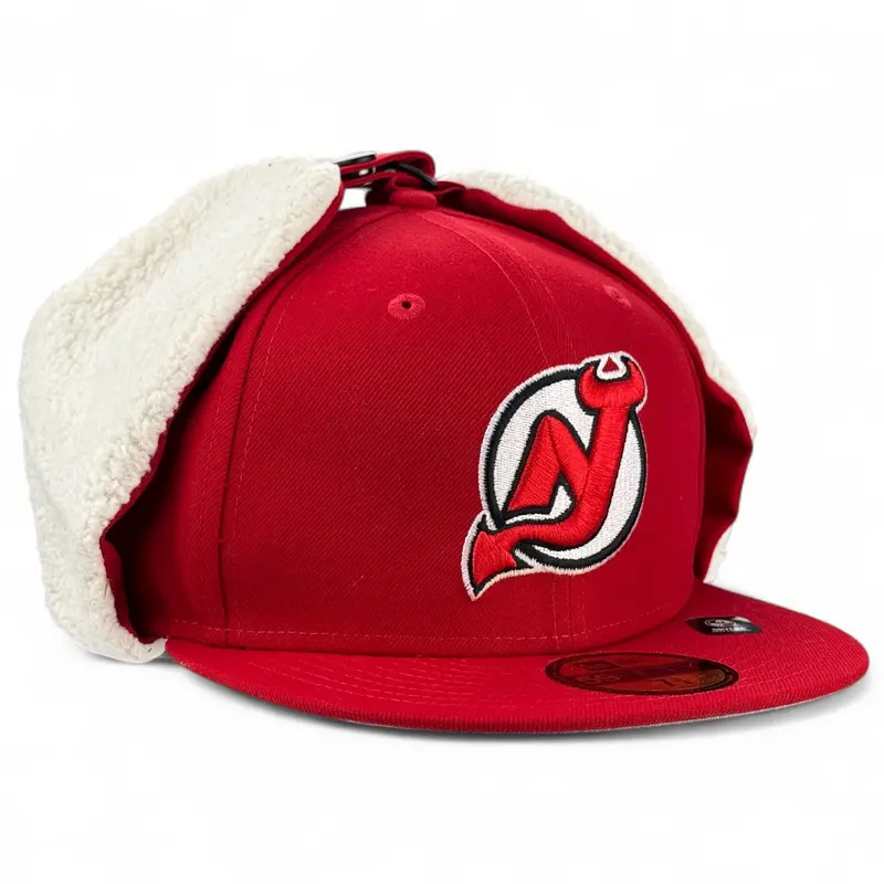 New Jersey Devils Official Team Color Dog Ear 59Fifty Fitted Cap – Crimson Red 1