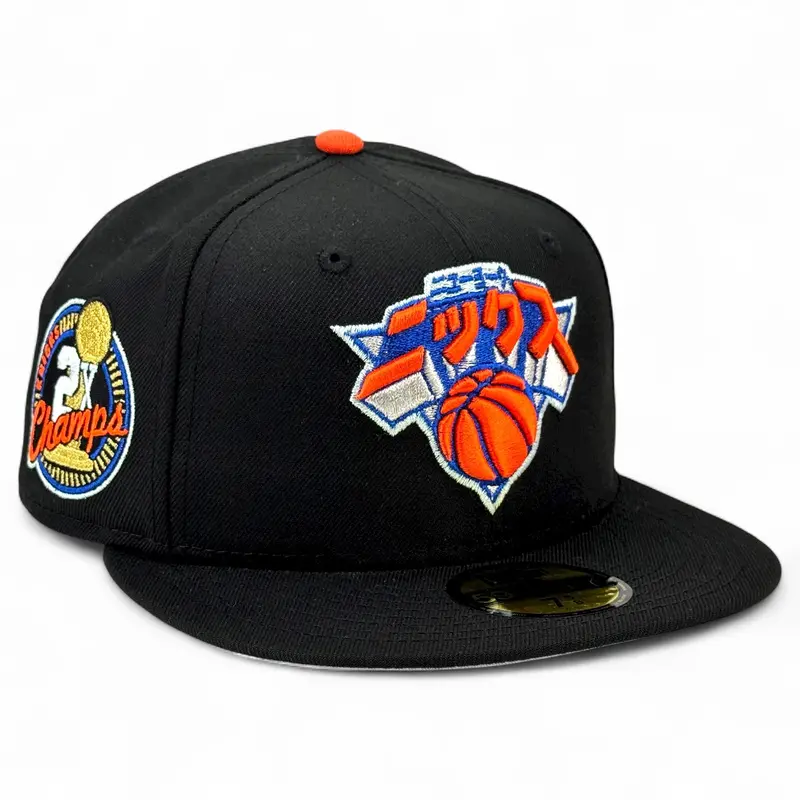 New York Knicks Katakana Design Black 59Fifty Fitted Hat 1